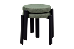 Vilinze Teras Siyah Metal Ayak İstiflenebilir Mutfak-Balkon Taburesi Yeşil - 2 Adet