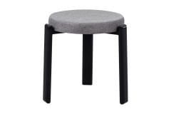 Vilinze Teras Siyah Metal Ayak İstiflenebilir Mutfak-Balkon Taburesi Gri - 4 Adet