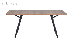 Vilinze Truva Sabit Masa - 90x180 cm Ceviz/Siyah