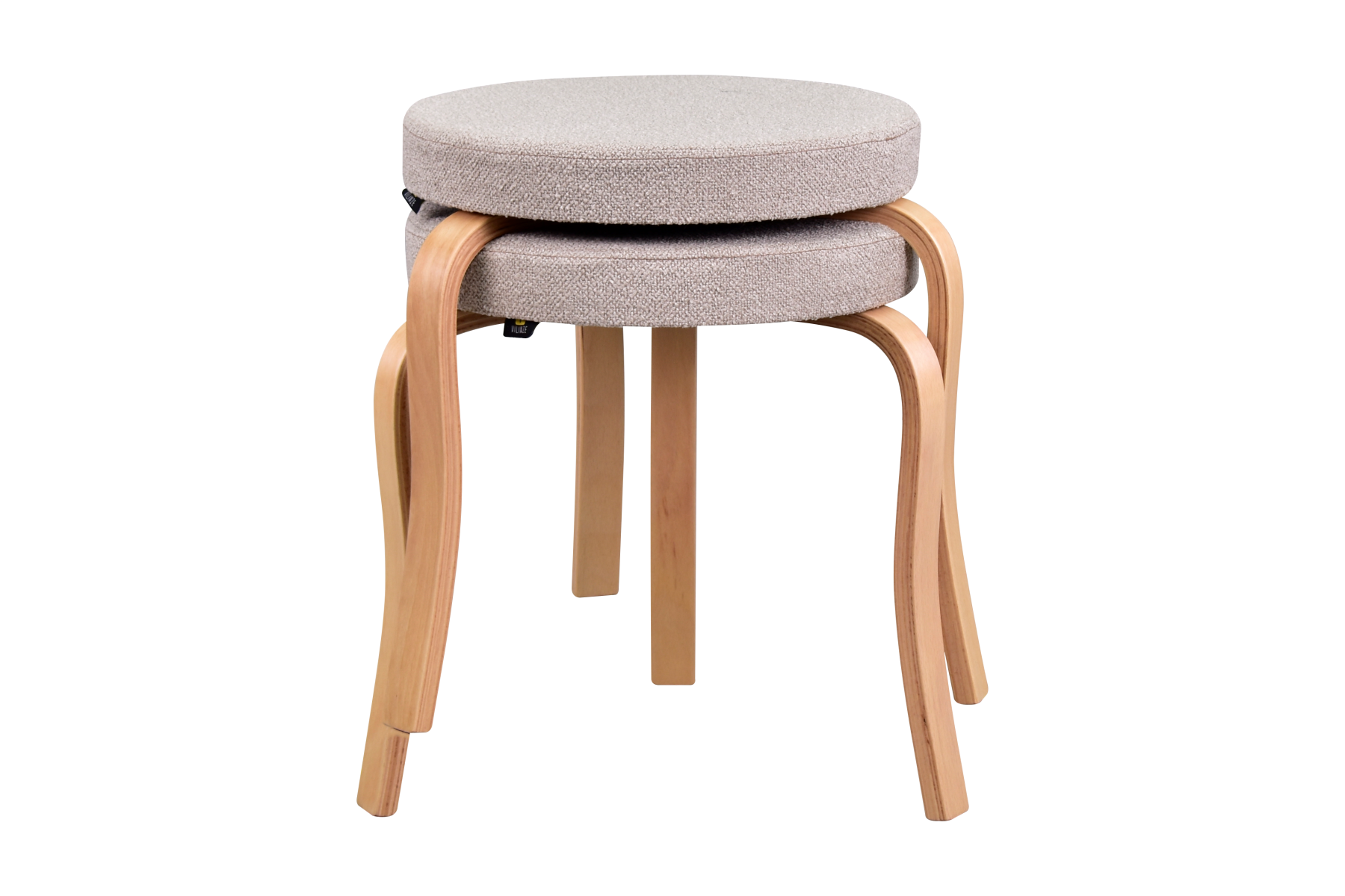 Ege Teddy Naturel Ahşap Ayak İstiflenebilir Mutfak-Balkon Taburesi Bej - 2 Adet