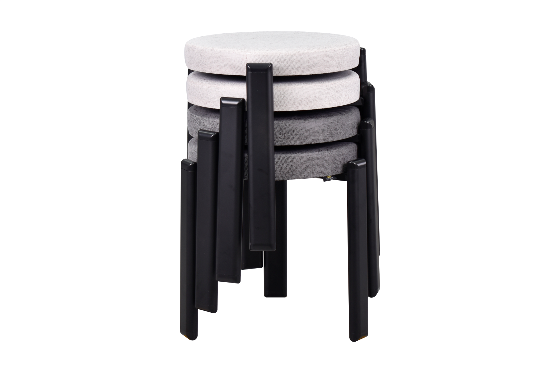 Vilinze Teras Siyah Metal Ayak İstiflenebilir Mutfak-Balkon Taburesi Karışık 1 - 4 Adet