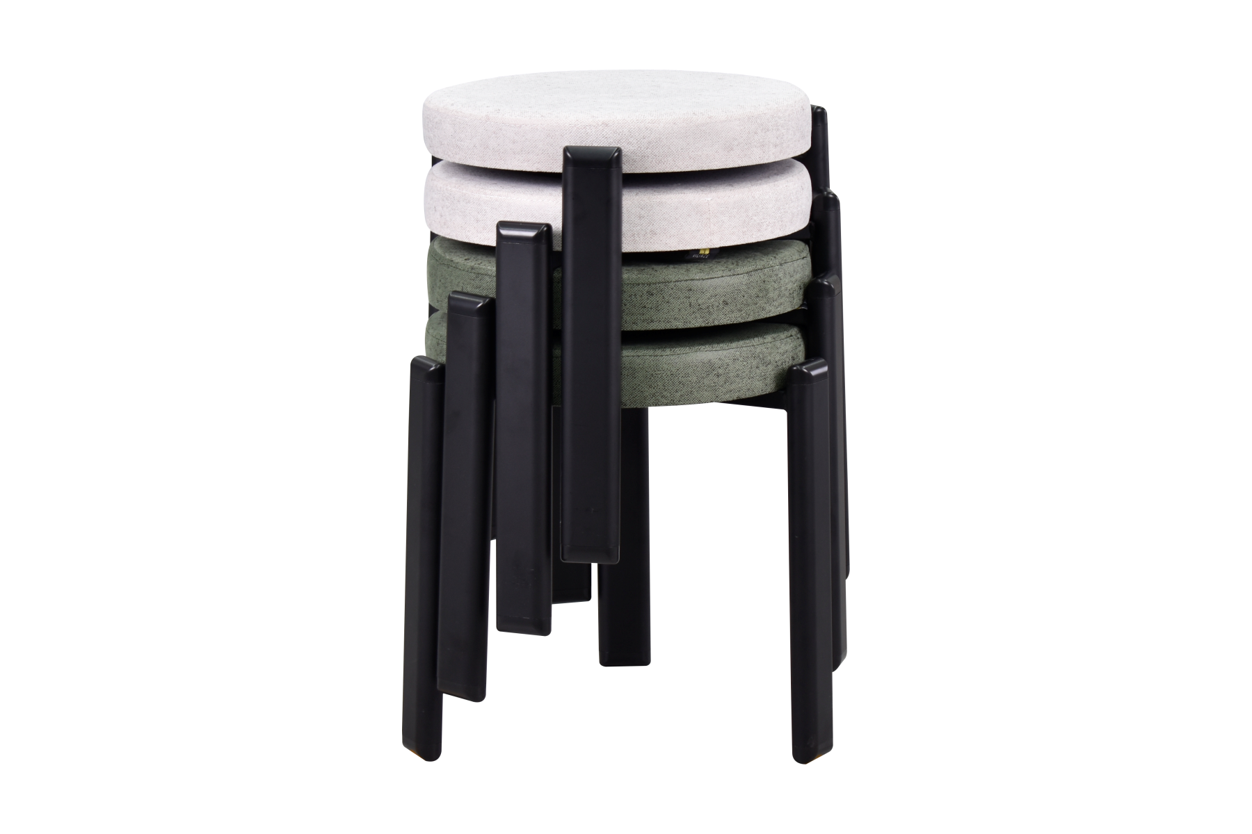 Vilinze Teras Siyah Metal Ayak İstiflenebilir Mutfak-Balkon Taburesi Karışık 2 - 4 Adet