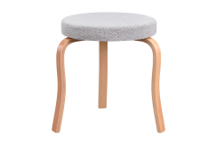 Ege Teddy Naturel Ahşap Ayak İstiflenebilir Mutfak-Balkon Taburesi Açık Gri - 6 Adet