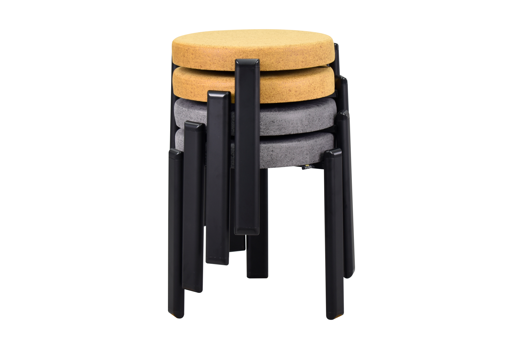 Vilinze Teras Siyah Metal Ayak İstiflenebilir Mutfak-Balkon Taburesi Karışık 5 - 4 Adet