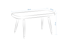 Dino Ahşap Ayak Gri Teddy Mutfak Masası Bankı