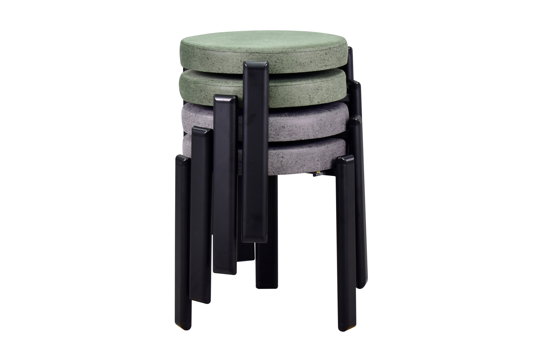 Vilinze Teras Siyah Metal Ayak İstiflenebilir Mutfak-Balkon Taburesi Karışık 6 - 4 Adet