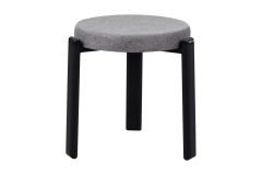 Vilinze Teras Siyah Metal Ayak İstiflenebilir Mutfak-Balkon Taburesi Gri - 6 Adet