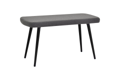 Dino Ahşap Ayak Gri Teddy Mutfak Masası Bankı Siyah