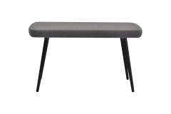 Dino Ahşap Ayak Gri Teddy Mutfak Masası Bankı Siyah