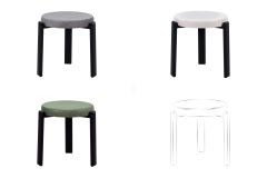 Vilinze Teras Siyah Metal Ayak İstiflenebilir Mutfak-Balkon Taburesi Karışık 1 - 6 Adet