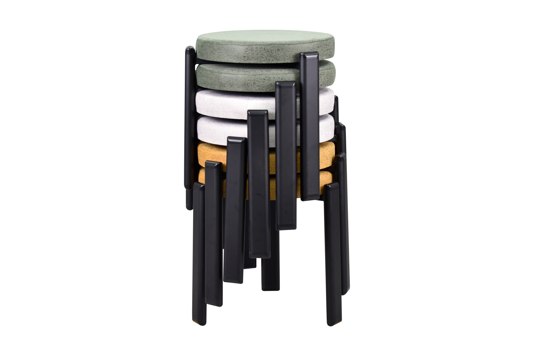 Teras Siyah Metal Ayak İstiflenebilir Mutfak-Balkon Taburesi Karışık 2 - 6 Adet