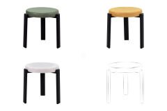 Teras Siyah Metal Ayak İstiflenebilir Mutfak-Balkon Taburesi Karışık 2 - 6 Adet