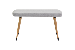 Dino Ahşap Ayak Açık Gri Teddy Mutfak Masası Bankı Naturel