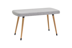 Dino Ahşap Ayak Açık Gri Teddy Mutfak Masası Bankı Naturel