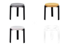 Teras Siyah Metal Ayak İstiflenebilir Mutfak-Balkon Taburesi Karışık 3 - 6 Adet