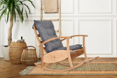 Dandini Naturel Ahşap Sallanan Koltuk Tv Sandalyesi