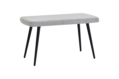 Dino Ahşap Ayak Açık Gri Teddy Mutfak Masası Bankı Siyah