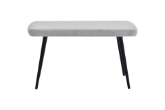 Dino Ahşap Ayak Açık Gri Teddy Mutfak Masası Bankı Siyah