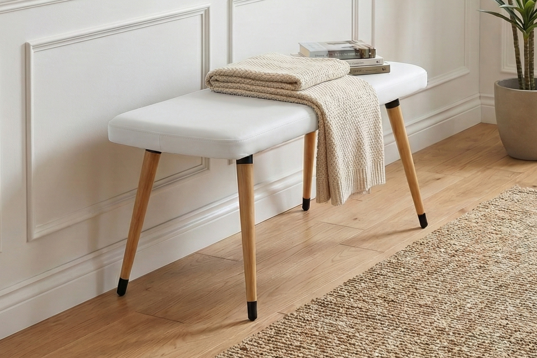 Vilinze Dino Naturel Ahşap Ayak Bank