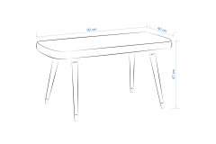 Vilinze Dino Naturel Ahşap Ayak Bank