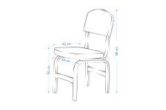 Vilinze Ege Sandalye Avanos Ahşap MDF Kanatlı Mutfak Masası Takımı - 70x70+70 cm 4 Adet