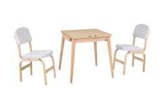 Vilinze Ege Sandalye Avanos Ahşap MDF Kanatlı Mutfak Masası Takımı - 70x70+70 cm 2 Adet