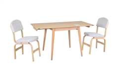 Vilinze Ege Sandalye Avanos Ahşap MDF Kanatlı Mutfak Masası Takımı - 70x70+70 cm 2 Adet