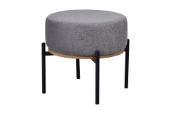 Vilinze Otto Fonksiyonel Siyah Ayak Kestane Sehpalı Yuvarlak Puf