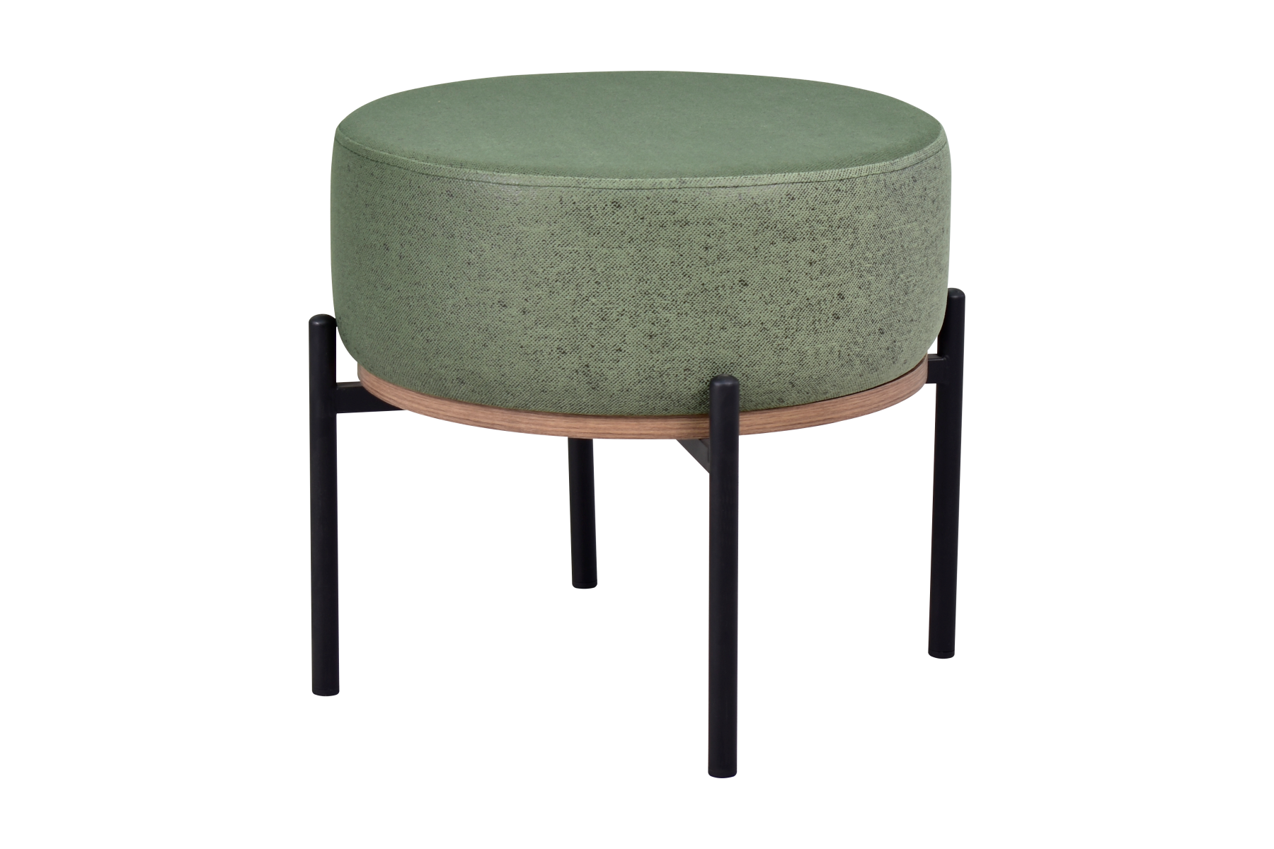 Vilinze Otto Fonksiyonel Siyah Ayak Kestane Sehpalı Yuvarlak Puf