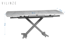 Vilinze Venüs Sandalye Havza Masa Metal Ayak Mutfak Masası Takımı - 80x180 cm Naturel - 6 Adet