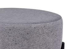 Vilinze Otto Fonksiyonel Siyah Ayak Kestane Sehpalı Yuvarlak Puf Gri