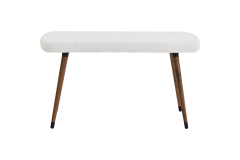 Dino Ahşap Ayak Beyaz Teddy Mutfak Masası Bankı Kestane