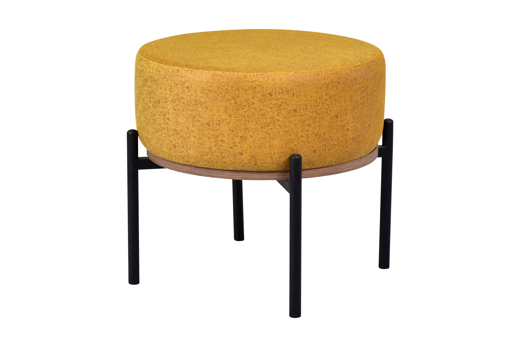Vilinze Otto Fonksiyonel Siyah Ayak Kestane Sehpalı Yuvarlak Puf Sarı
