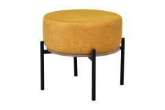 Vilinze Otto Fonksiyonel Siyah Ayak Kestane Sehpalı Yuvarlak Puf Sarı