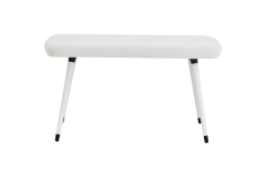 Dino Ahşap Ayak Beyaz Teddy Mutfak Masası Bankı Beyaz