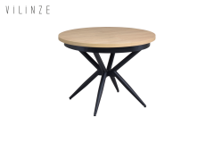 Vilinze Venüs Sandalye Oltu Masa Metal Ayak Mutfak Masası Takımı - 100x140 cm Naturel