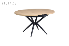 Vilinze Venüs Sandalye Oltu Masa Metal Ayak Mutfak Masası Takımı - 100x140 cm Naturel