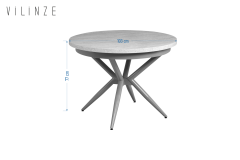 Vilinze Venüs Sandalye Oltu Masa Metal Ayak Mutfak Masası Takımı - 100x140 cm Traverten