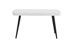 Dino Ahşap Ayak Beyaz Teddy Mutfak Masası Bankı Siyah