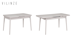 Vilinze Akdeniz Sandalye Golf Kumsal Ayak Mutfak Masası Takımı - 70x120 cm 4 Adet