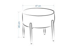 Vilinze Otto Fonksiyonel Siyah Ayak Antrasit Sehpalı Yuvarlak Puf Gri