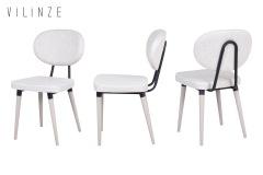 Vilinze Akdeniz Sandalye Golf Kumsal Ayak Mutfak Masası Takımı - 70x120 cm 6 Adet