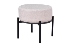 Vilinze Otto Fonksiyonel Siyah Ayak Antrasit Sehpalı Yuvarlak Puf Krem