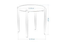 Vilinze Nil Beyaz Metal Ayak Deri İstiflenebilir Mutfak-Balkon Taburesi Beyaz - 6 Adet