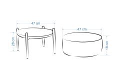 Vilinze Otto Fonksiyonel Siyah Ayak Antrasit Sehpalı Yuvarlak Puf Yeşil