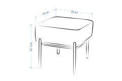 Vilinze Ege Fonksiyonel Siyah Ayak Kestane Sehpalı Kare Puf