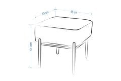 Vilinze Ege Fonksiyonel Siyah Ayak Kestane Sehpalı Kare Puf Gri