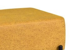 Vilinze Ege Fonksiyonel Siyah Ayak Kestane Sehpalı Kare Puf Sarı