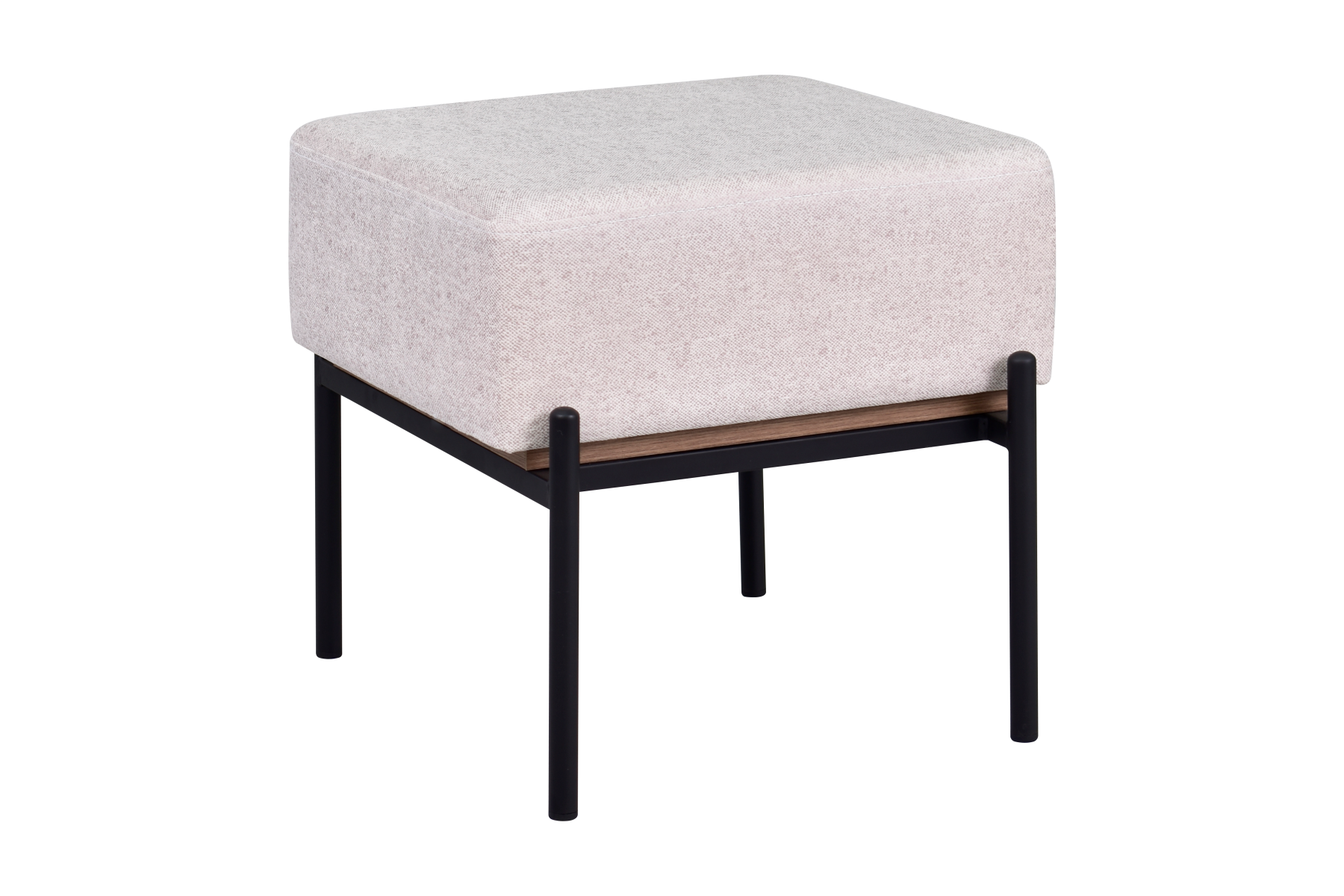 Vilinze Ege Fonksiyonel Siyah Ayak Kestane Sehpalı Kare Puf Krem