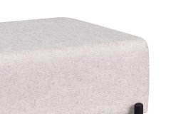 Vilinze Ege Fonksiyonel Siyah Ayak Kestane Sehpalı Kare Puf Krem